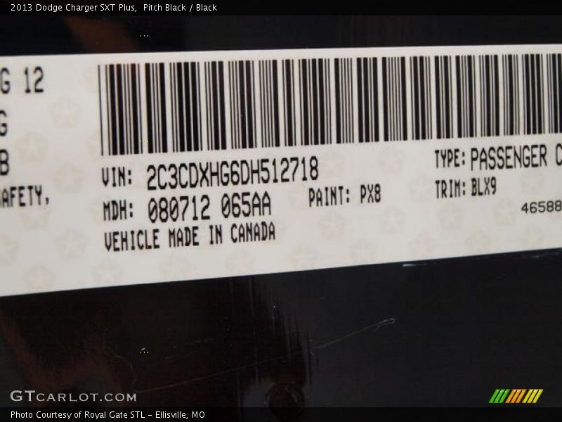 Pitch Black / Black 2013 Dodge Charger SXT Plus