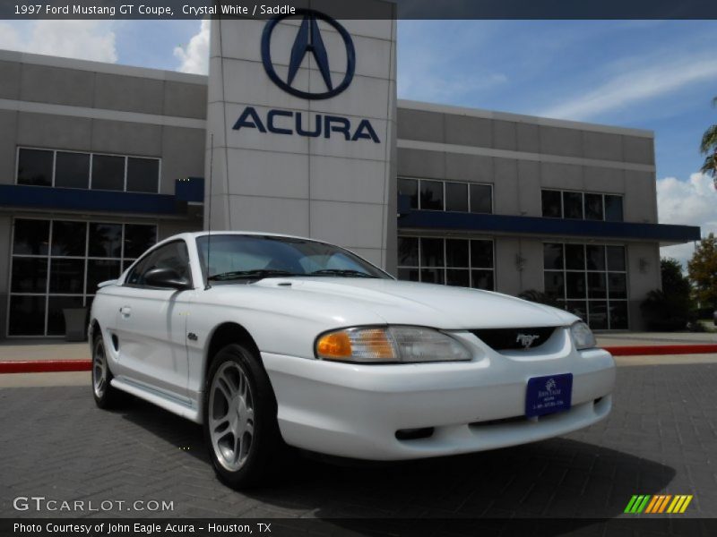 Crystal White / Saddle 1997 Ford Mustang GT Coupe