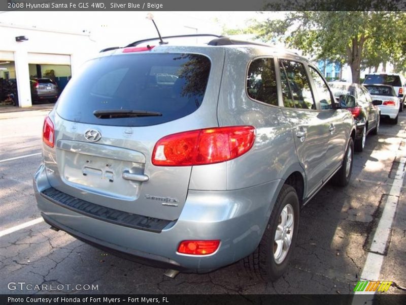 Silver Blue / Beige 2008 Hyundai Santa Fe GLS 4WD