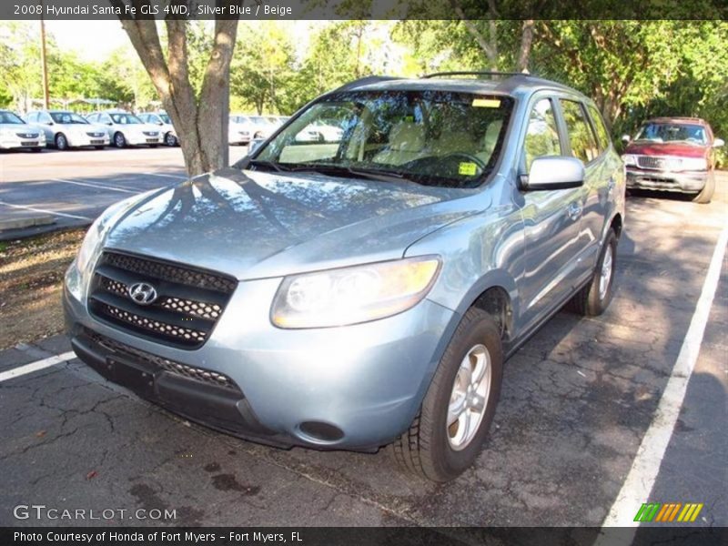 Silver Blue / Beige 2008 Hyundai Santa Fe GLS 4WD