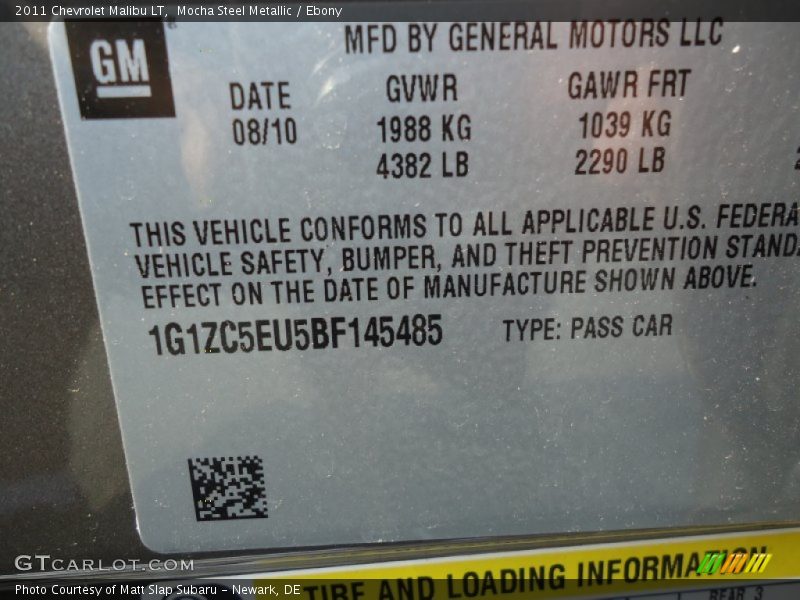 Mocha Steel Metallic / Ebony 2011 Chevrolet Malibu LT