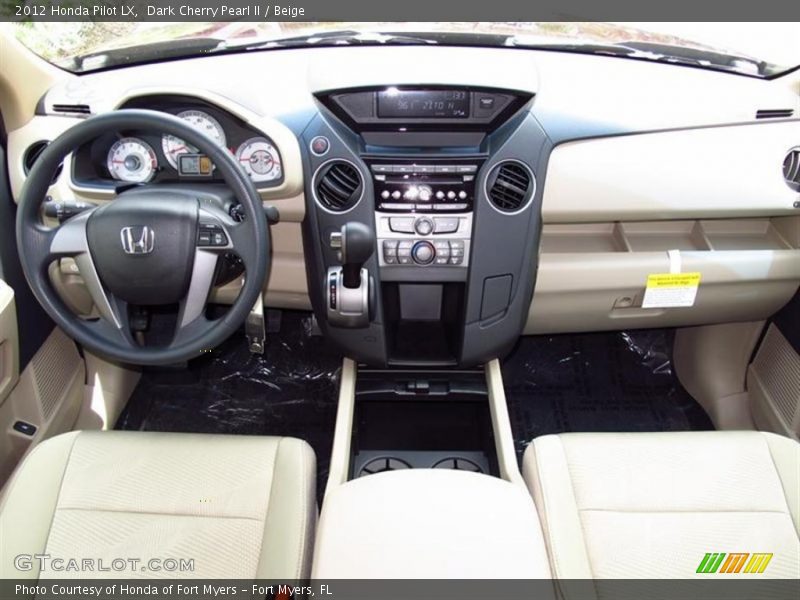 Dark Cherry Pearl II / Beige 2012 Honda Pilot LX