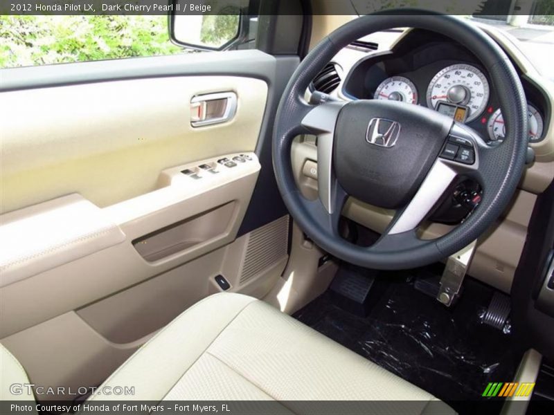 Dark Cherry Pearl II / Beige 2012 Honda Pilot LX