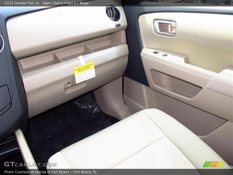 Dark Cherry Pearl II / Beige 2012 Honda Pilot LX