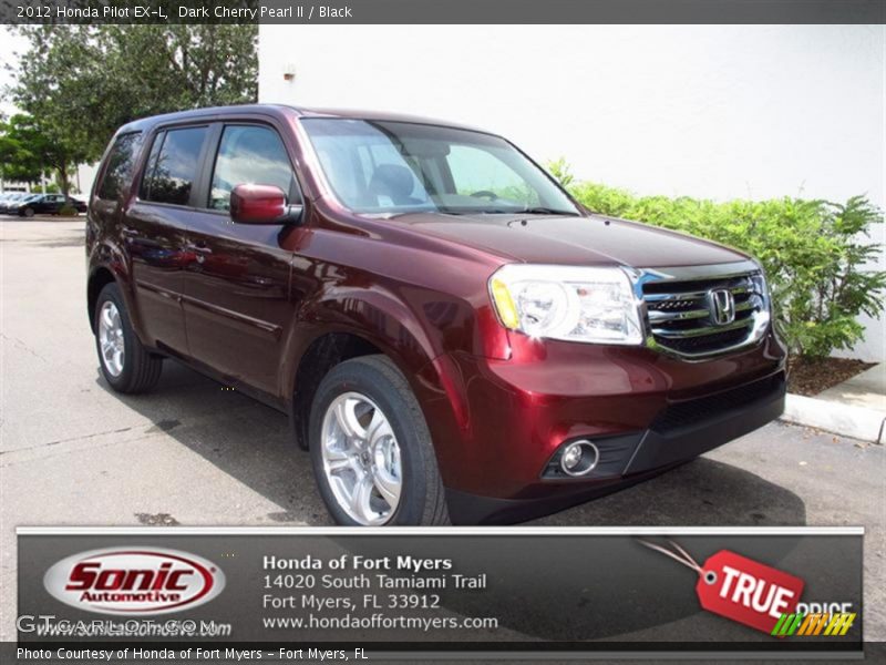 Dark Cherry Pearl II / Black 2012 Honda Pilot EX-L