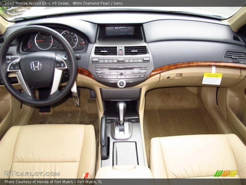 White Diamond Pearl / Ivory 2012 Honda Accord EX-L V6 Sedan