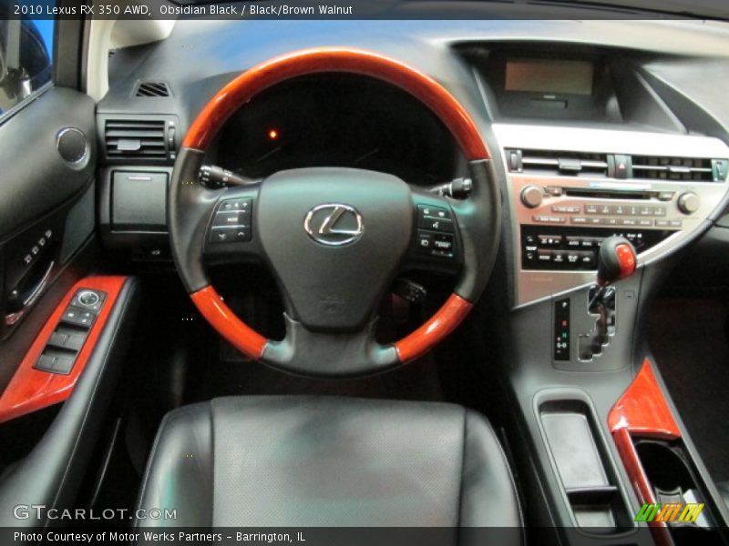 Obsidian Black / Black/Brown Walnut 2010 Lexus RX 350 AWD