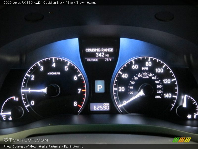 Obsidian Black / Black/Brown Walnut 2010 Lexus RX 350 AWD