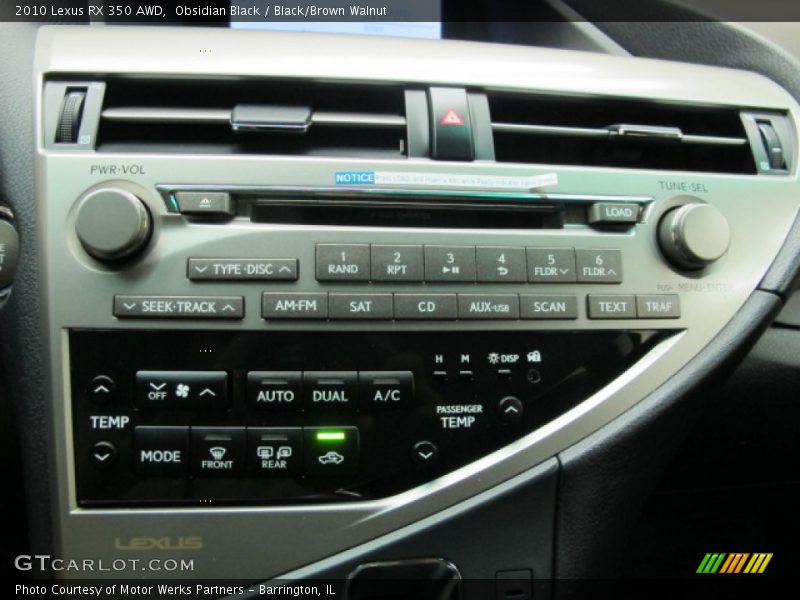 Obsidian Black / Black/Brown Walnut 2010 Lexus RX 350 AWD