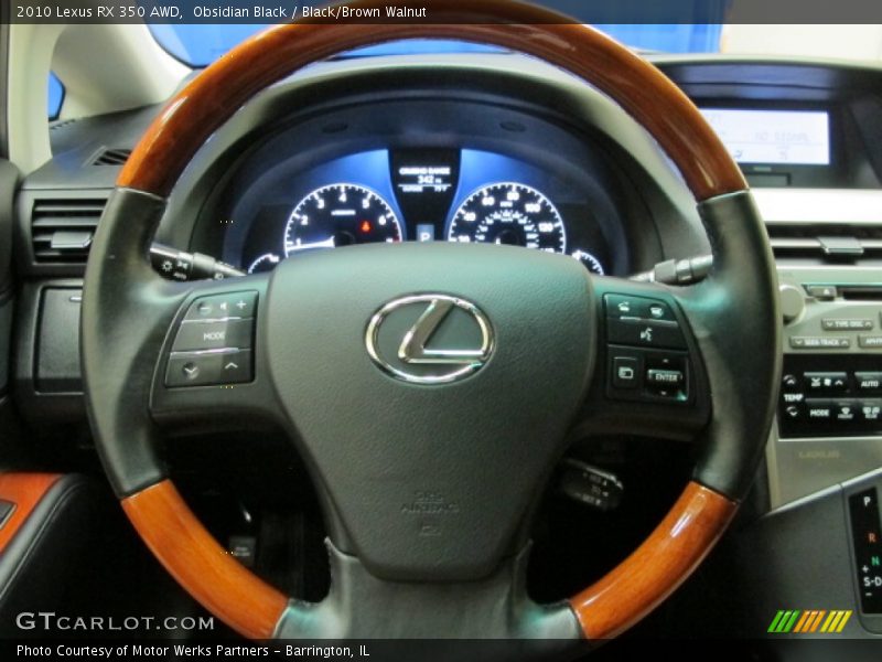 Obsidian Black / Black/Brown Walnut 2010 Lexus RX 350 AWD