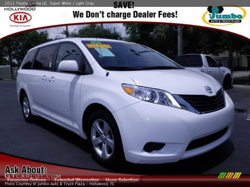 Super White / Light Gray 2011 Toyota Sienna LE
