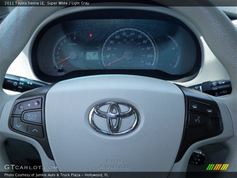 Super White / Light Gray 2011 Toyota Sienna LE