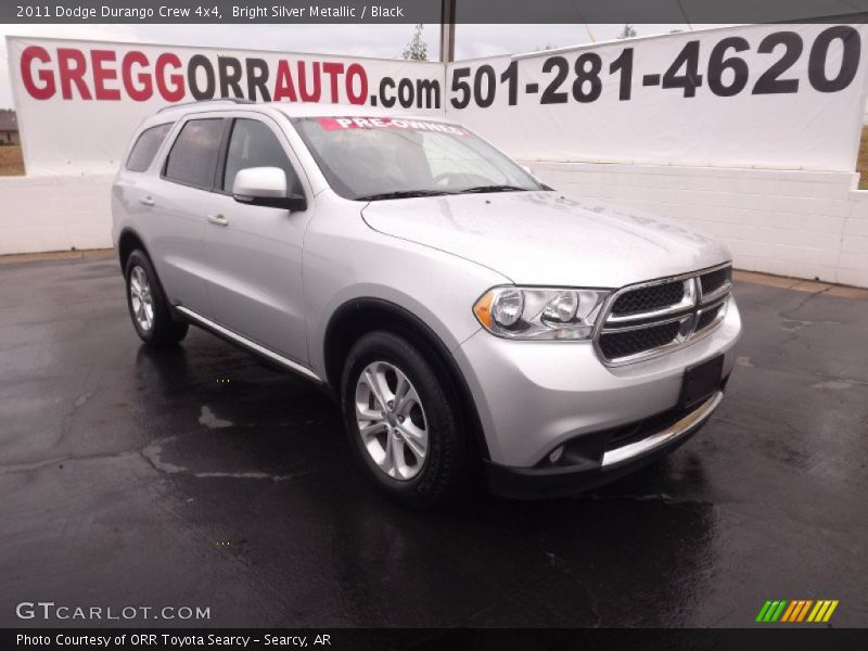 Bright Silver Metallic / Black 2011 Dodge Durango Crew 4x4
