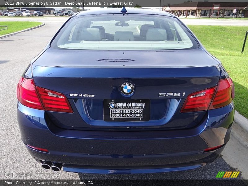 Deep Sea Blue Metallic / Everest Gray 2013 BMW 5 Series 528i Sedan