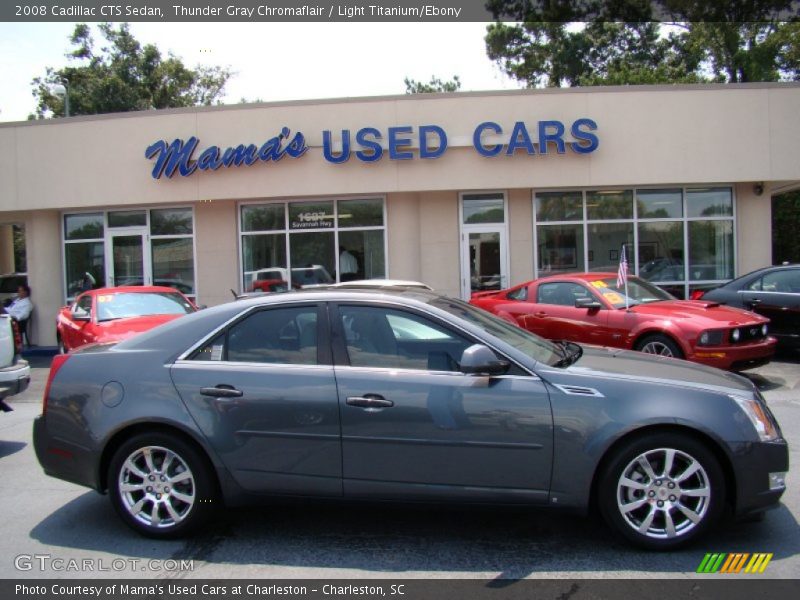 Thunder Gray Chromaflair / Light Titanium/Ebony 2008 Cadillac CTS Sedan