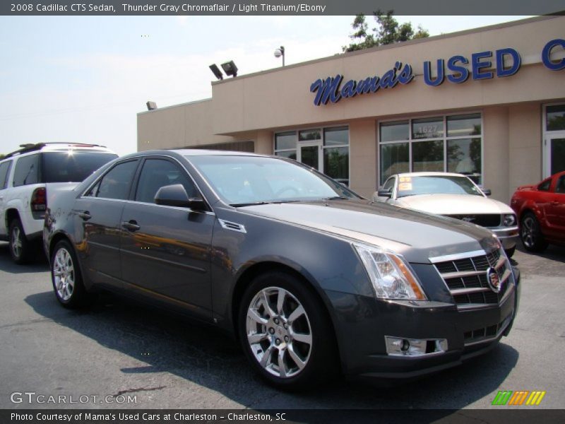 Thunder Gray Chromaflair / Light Titanium/Ebony 2008 Cadillac CTS Sedan