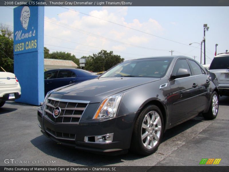 Thunder Gray Chromaflair / Light Titanium/Ebony 2008 Cadillac CTS Sedan