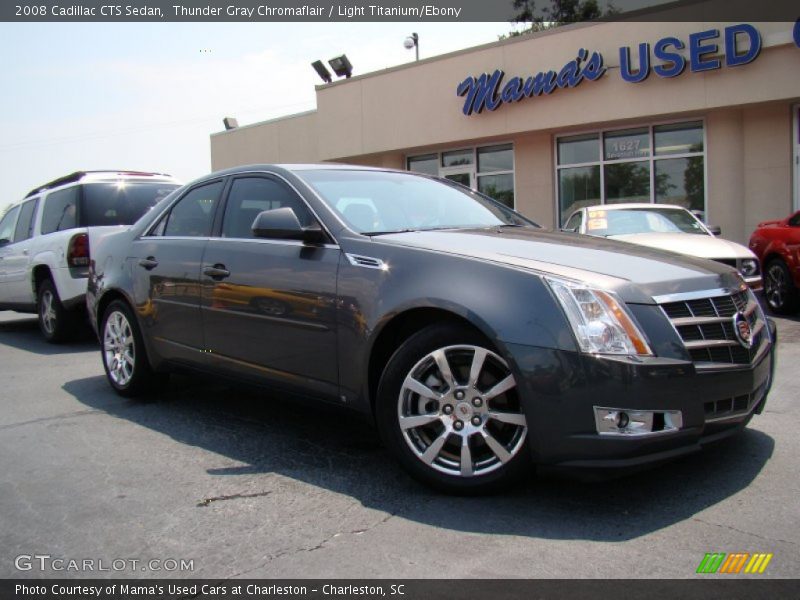 Thunder Gray Chromaflair / Light Titanium/Ebony 2008 Cadillac CTS Sedan