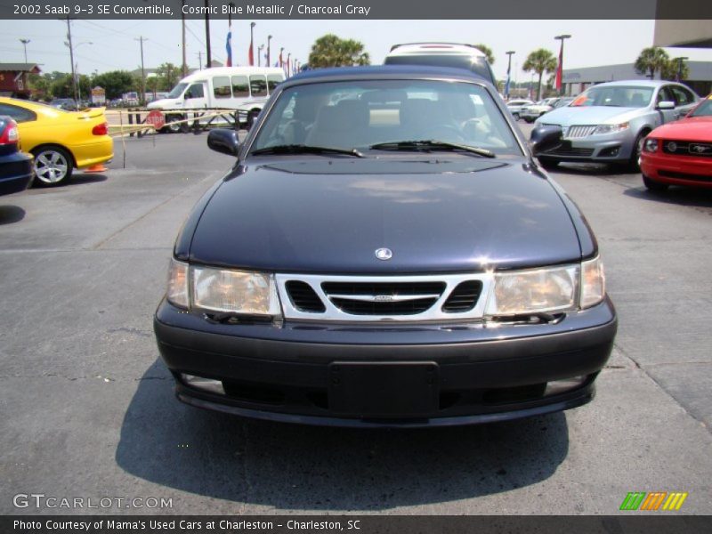 Cosmic Blue Metallic / Charcoal Gray 2002 Saab 9-3 SE Convertible