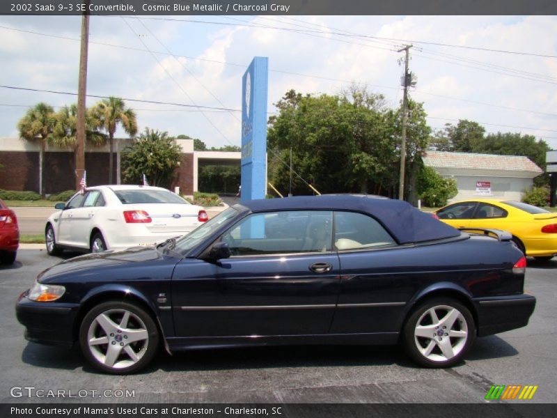 Cosmic Blue Metallic / Charcoal Gray 2002 Saab 9-3 SE Convertible