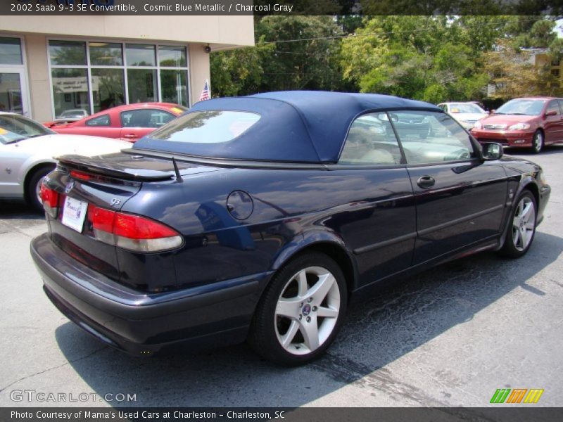 Cosmic Blue Metallic / Charcoal Gray 2002 Saab 9-3 SE Convertible