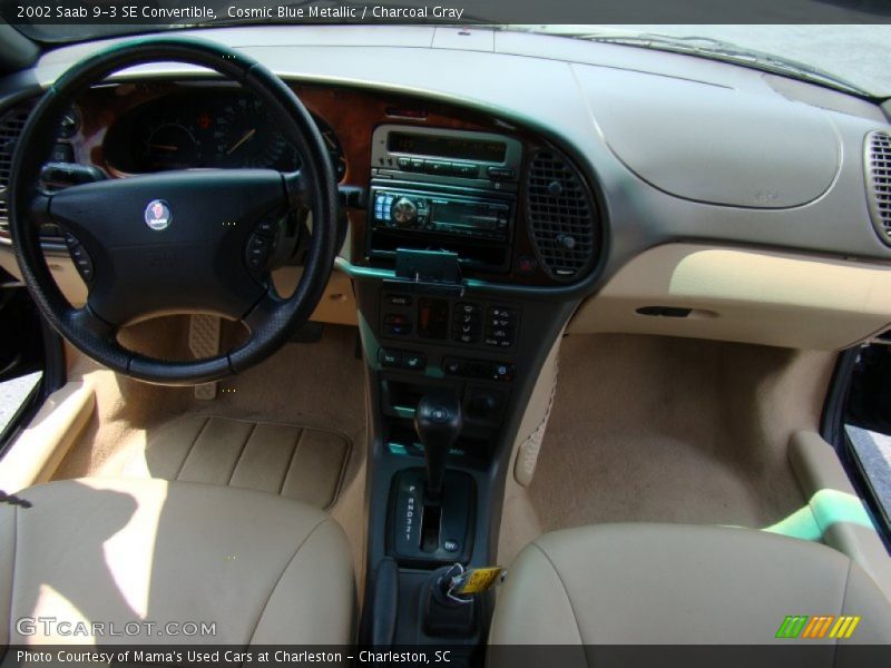Cosmic Blue Metallic / Charcoal Gray 2002 Saab 9-3 SE Convertible