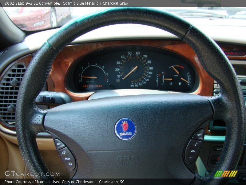 Cosmic Blue Metallic / Charcoal Gray 2002 Saab 9-3 SE Convertible