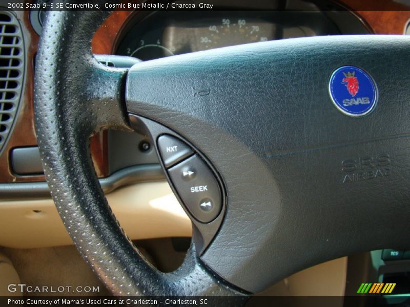 Cosmic Blue Metallic / Charcoal Gray 2002 Saab 9-3 SE Convertible