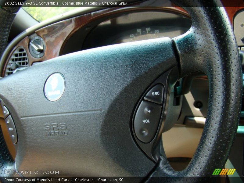 Cosmic Blue Metallic / Charcoal Gray 2002 Saab 9-3 SE Convertible