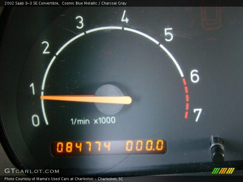 Cosmic Blue Metallic / Charcoal Gray 2002 Saab 9-3 SE Convertible