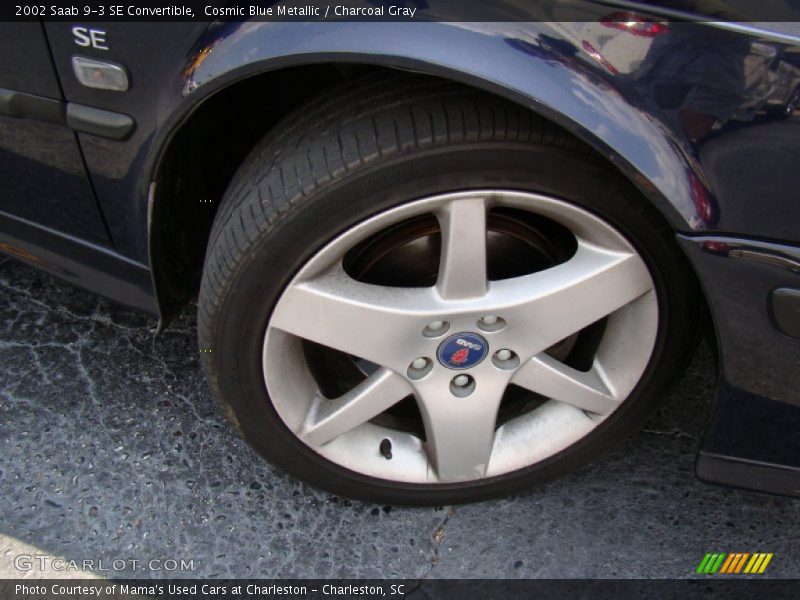 Cosmic Blue Metallic / Charcoal Gray 2002 Saab 9-3 SE Convertible