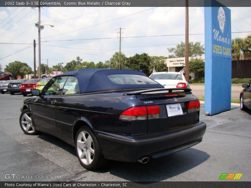 Cosmic Blue Metallic / Charcoal Gray 2002 Saab 9-3 SE Convertible