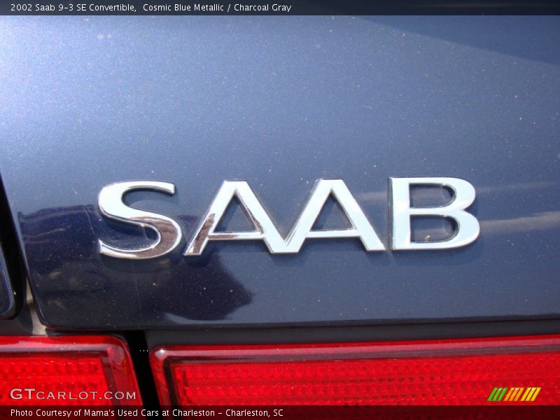 Cosmic Blue Metallic / Charcoal Gray 2002 Saab 9-3 SE Convertible