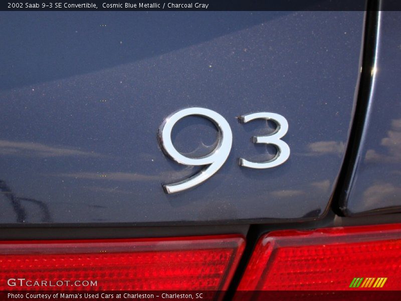 Cosmic Blue Metallic / Charcoal Gray 2002 Saab 9-3 SE Convertible