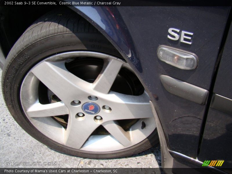 Cosmic Blue Metallic / Charcoal Gray 2002 Saab 9-3 SE Convertible