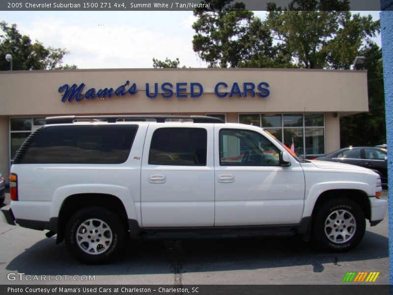 Summit White / Tan/Neutral 2005 Chevrolet Suburban 1500 Z71 4x4
