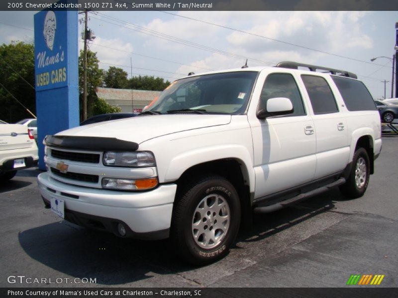 Summit White / Tan/Neutral 2005 Chevrolet Suburban 1500 Z71 4x4