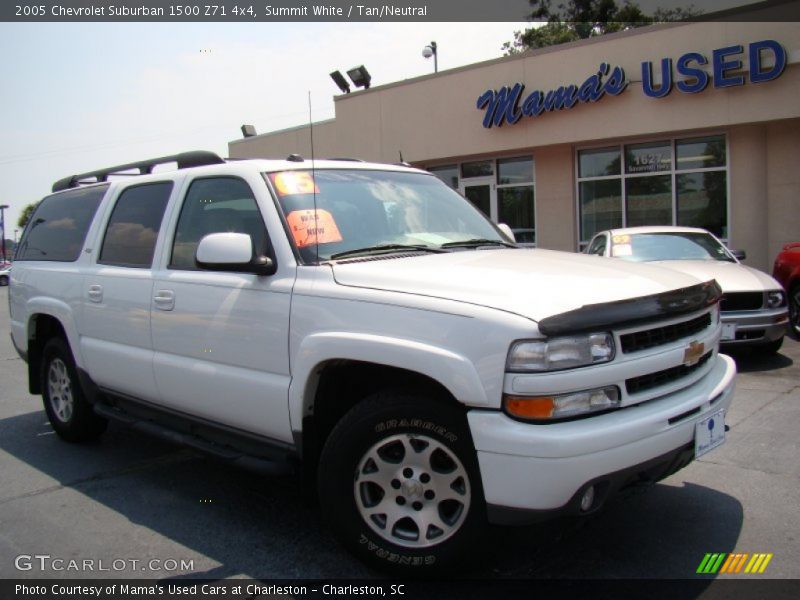 Summit White / Tan/Neutral 2005 Chevrolet Suburban 1500 Z71 4x4