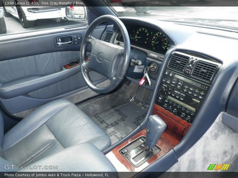 Flint Gray Metallic / Blue 1990 Lexus LS 400