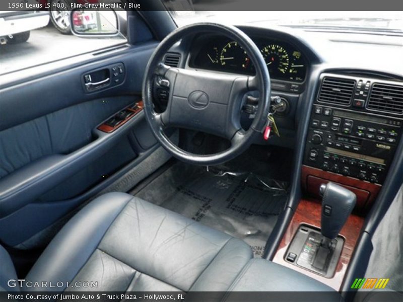 Flint Gray Metallic / Blue 1990 Lexus LS 400