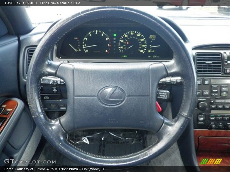Flint Gray Metallic / Blue 1990 Lexus LS 400