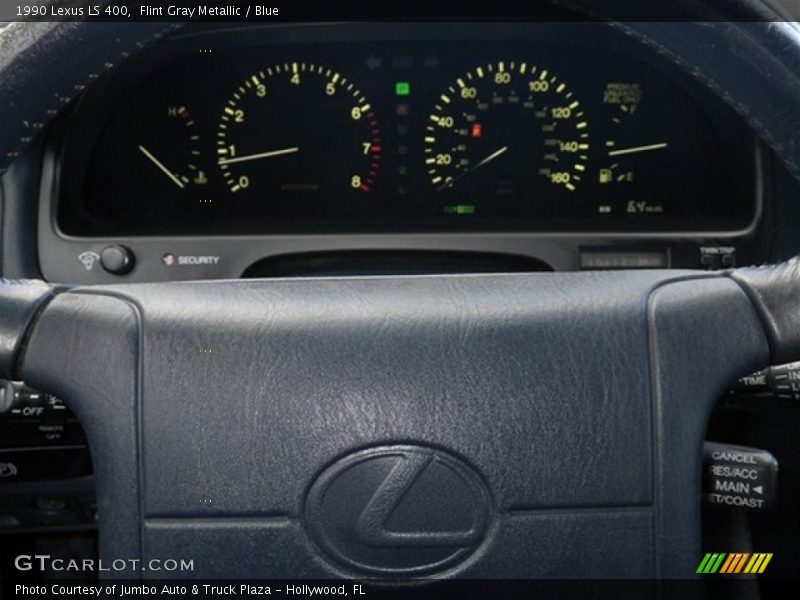Flint Gray Metallic / Blue 1990 Lexus LS 400