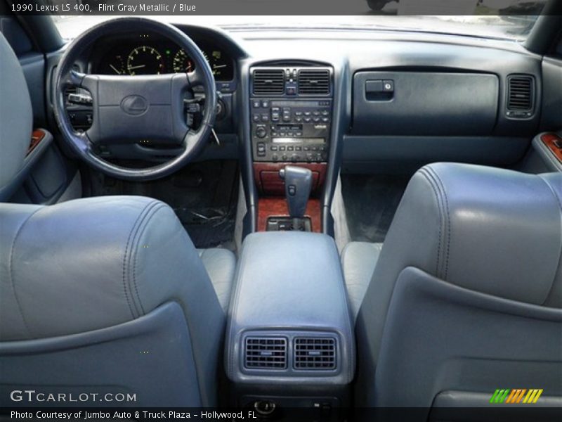 Flint Gray Metallic / Blue 1990 Lexus LS 400