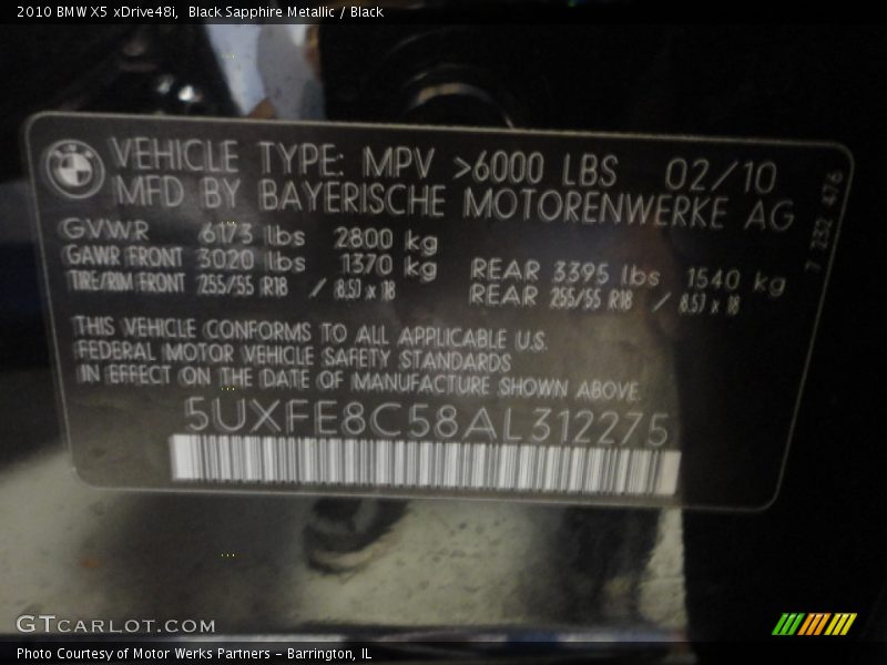 Black Sapphire Metallic / Black 2010 BMW X5 xDrive48i