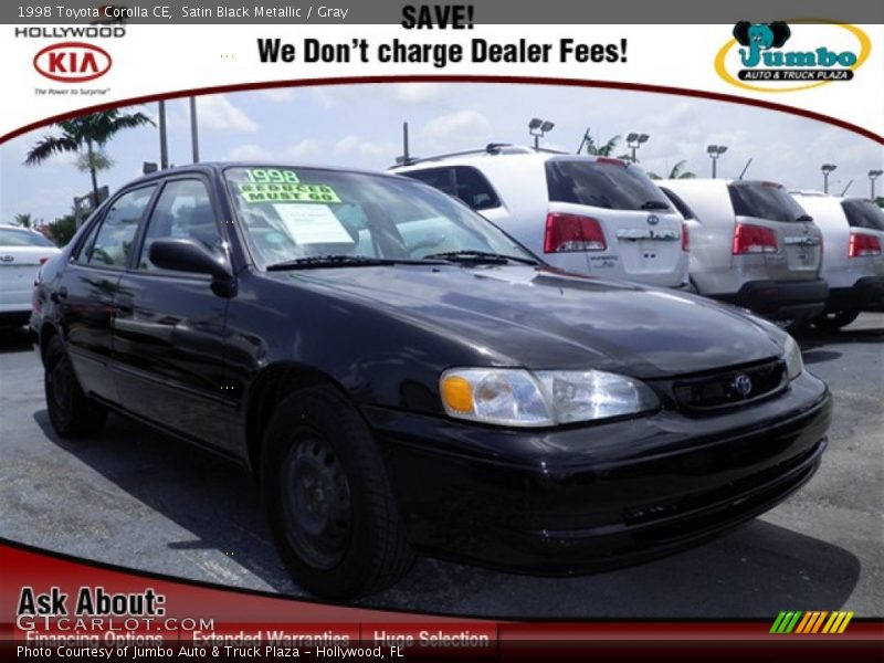 Satin Black Metallic / Gray 1998 Toyota Corolla CE