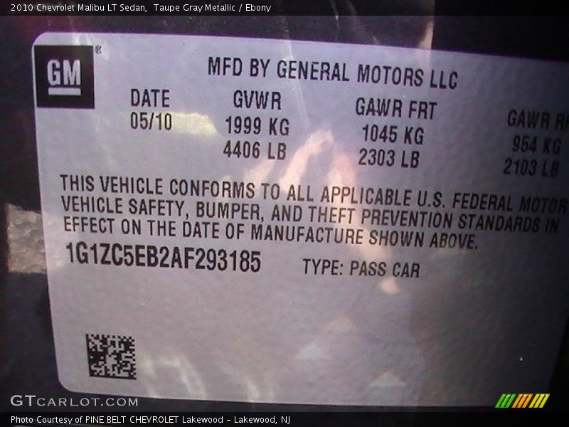 Taupe Gray Metallic / Ebony 2010 Chevrolet Malibu LT Sedan