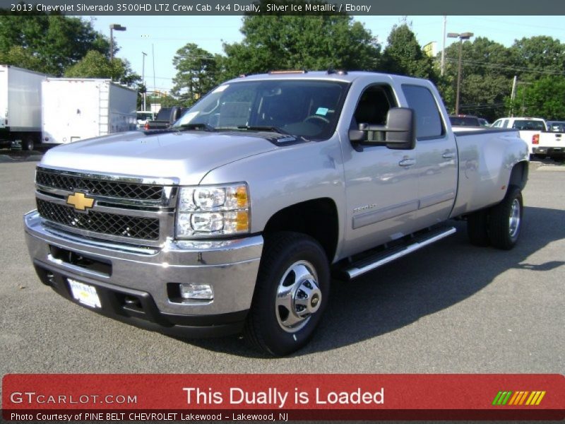 Silver Ice Metallic / Ebony 2013 Chevrolet Silverado 3500HD LTZ Crew Cab 4x4 Dually