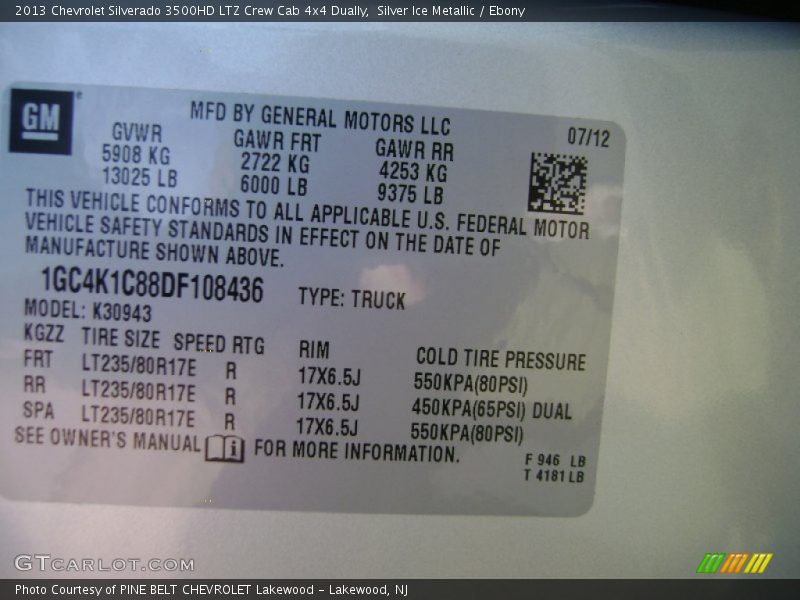 Silver Ice Metallic / Ebony 2013 Chevrolet Silverado 3500HD LTZ Crew Cab 4x4 Dually