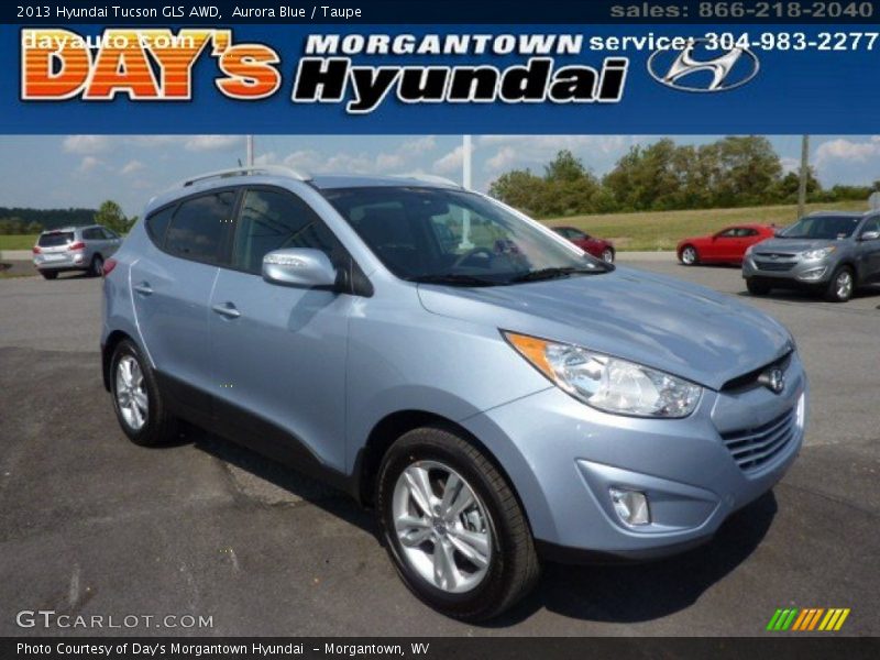 Aurora Blue / Taupe 2013 Hyundai Tucson GLS AWD