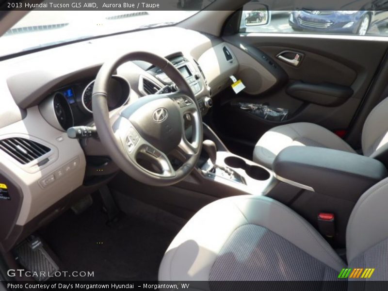 Aurora Blue / Taupe 2013 Hyundai Tucson GLS AWD